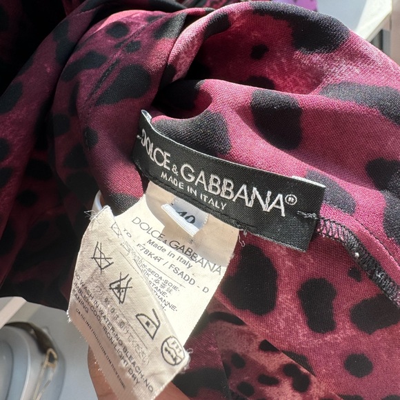 Dolce & Gabbana Silk Burgundy Leopard Print Blouse 🍇 - Picture 7 of 7